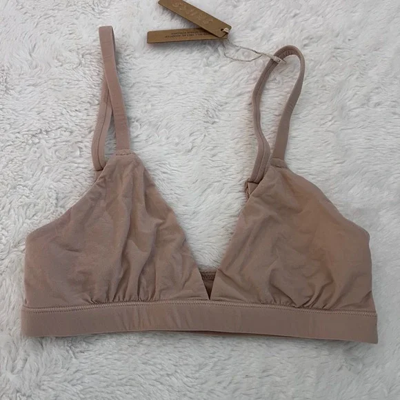 Skims Women's Fits Everybody Triangle Bralette Mica Tan Size XXS BR-TRI-2024 NWT - Picture 4 of 9